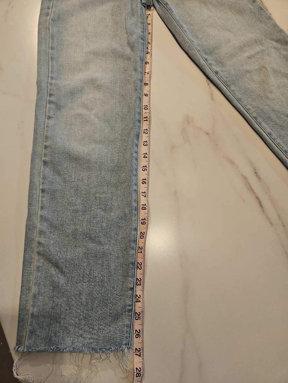 Hidden Jeans Los Angeles Size 27 Light Wash Straight Leg Raw Hem High Rise Denim - Picture 4 of 5